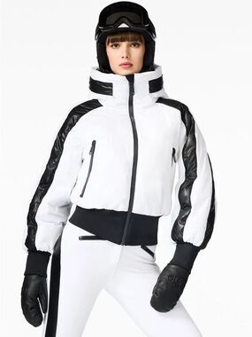 Goldbergh Volare Down Ski Jacket Bomber White Black Waterproof NWT US 6 Ski Suit